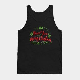 Peace and Love Merry Christmas design Tank Top